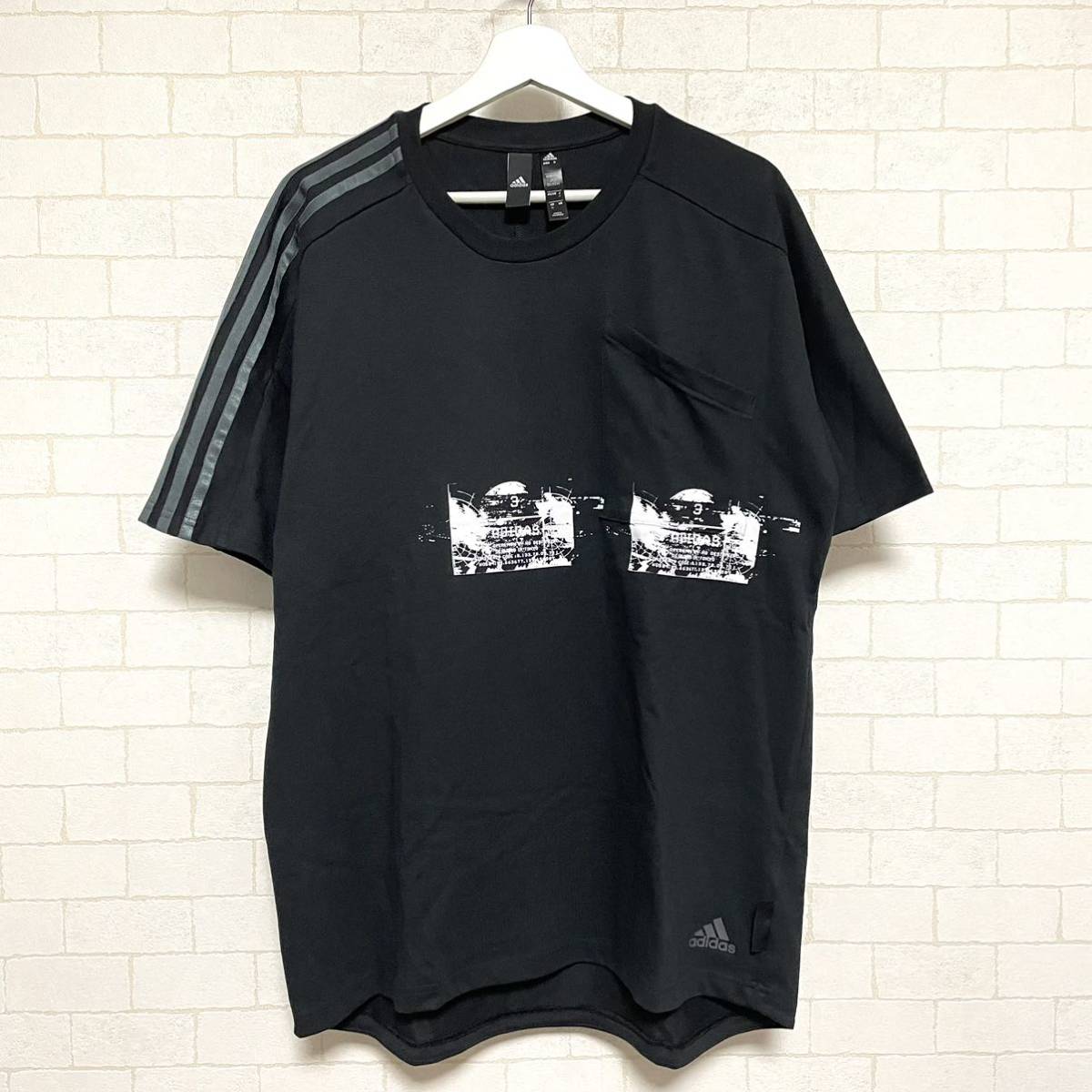 adidas アディダス M ARTIST GRFX TEE グラフィックTシャツ スリーストライプ size O ブラック拍卖