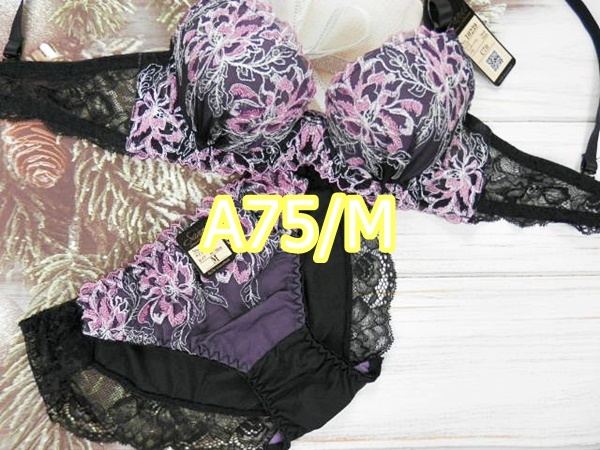 A75002-P A75/M【1点限り商品】ブラ・ショーツセット ランジェリー インナー 下着 ハーフレースショーツ拍卖