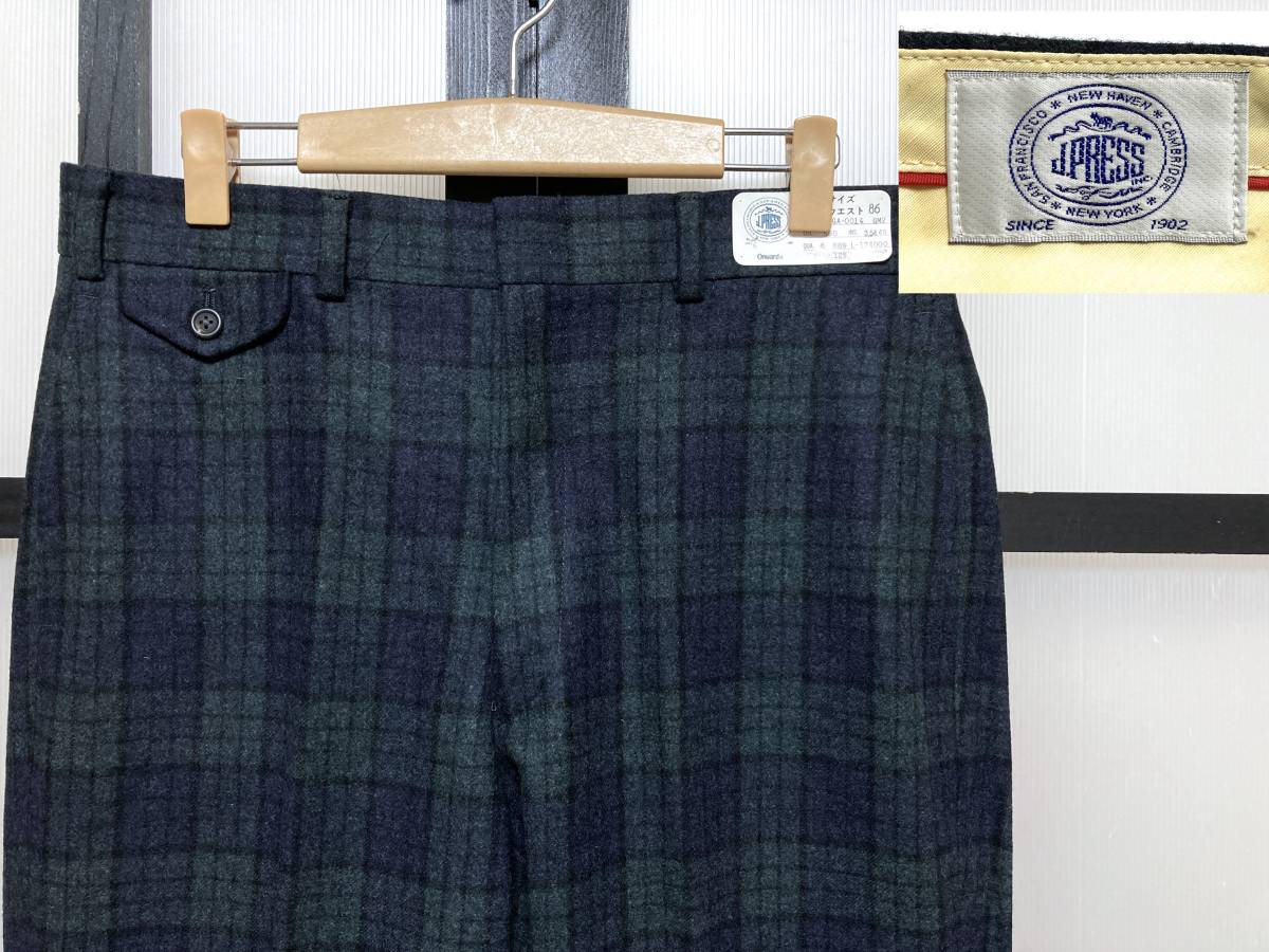 新品 Jプレス ウール ブラックウォッチ チェック柄 パンツ / 未使用 ジェイプレス スラックス ビンテージ オールド拍卖