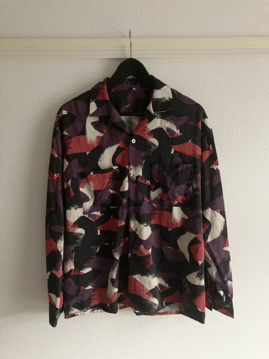 送料無料 URU / ウル 長袖シャツ 3 総柄 レーヨン拍卖
