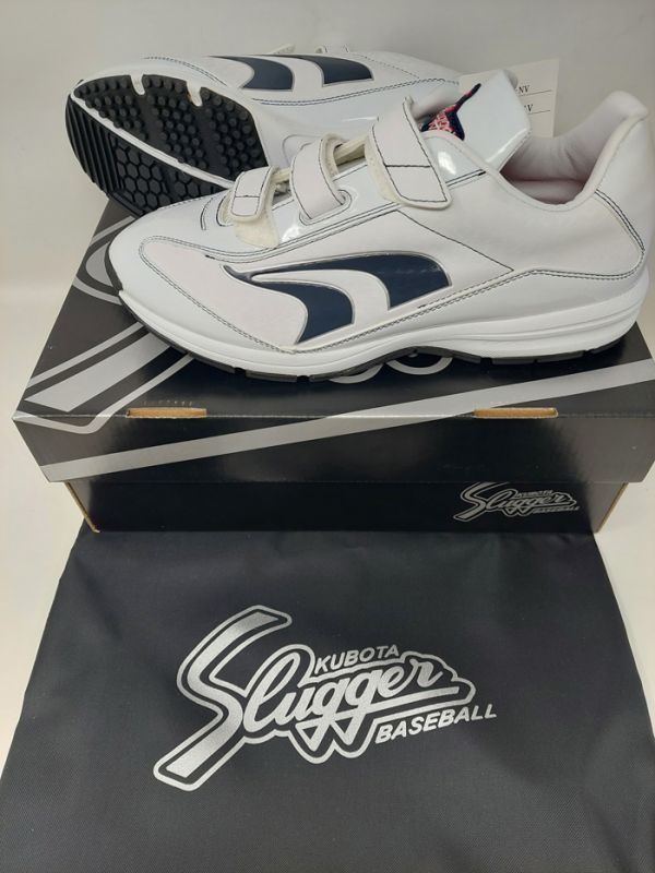 久保田スラッガー アップシューズ トレーニングシューズ ベルクロ マジックテープ トレシュー D-027NV 25.0cm拍卖