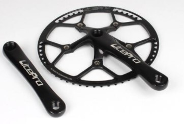 処分 Litepro シングル用 6061CNCアルミ削り出し クランクセット 58T ブラック拍卖
