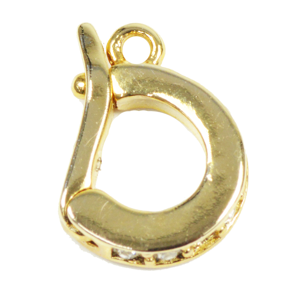 アクセサリパーツ 金具 クリッカー ジルコニア入りタイプ 金色 ゴールドカラー拍卖
