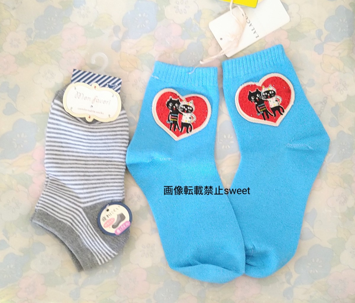 ララキュー LALACUB ペブリー Pebbly ネコ 猫 キラキラ ストーン付 ソックス 靴下 新品 未使用 【ユザワヤ ソックスおまけ付】拍卖