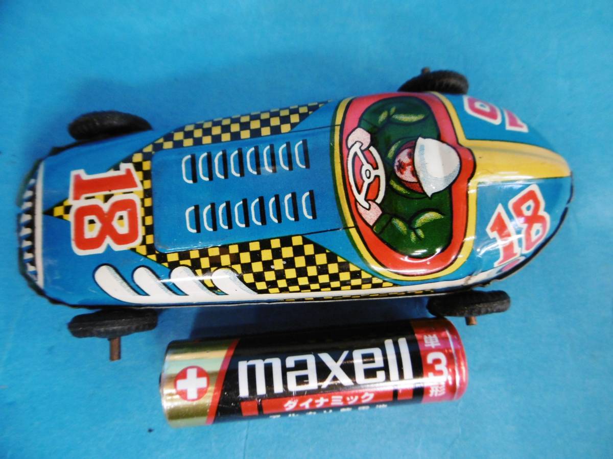 当時物★チープ駄玩/ARROW NO18/青レースカー/手押しコロ走行/ブリキミニ自動車/昔駄玩昭和レトロ★拍卖