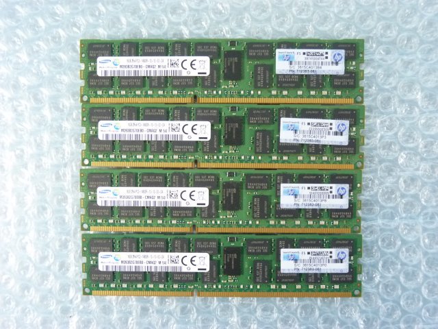 1PDG // 16GB 4枚セット計64GB DDR3-1866 PC3-14900R Registered RDIMM 2Rx4 M393B2G70EB0-CMAQ2 712383-081//HP ProLiant DL360p Gen8取外拍卖