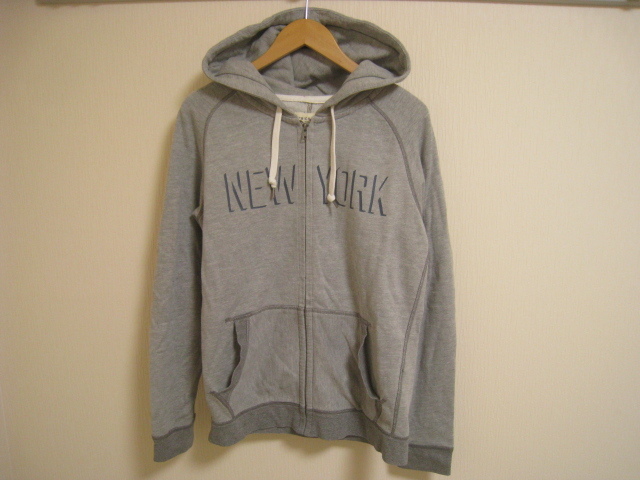 AMERICAN EAGLE OUTFITTERS アメリカンイーグル パーカー 長袖 ジップアップ プリント NEWYORK グレー サイズXS拍卖