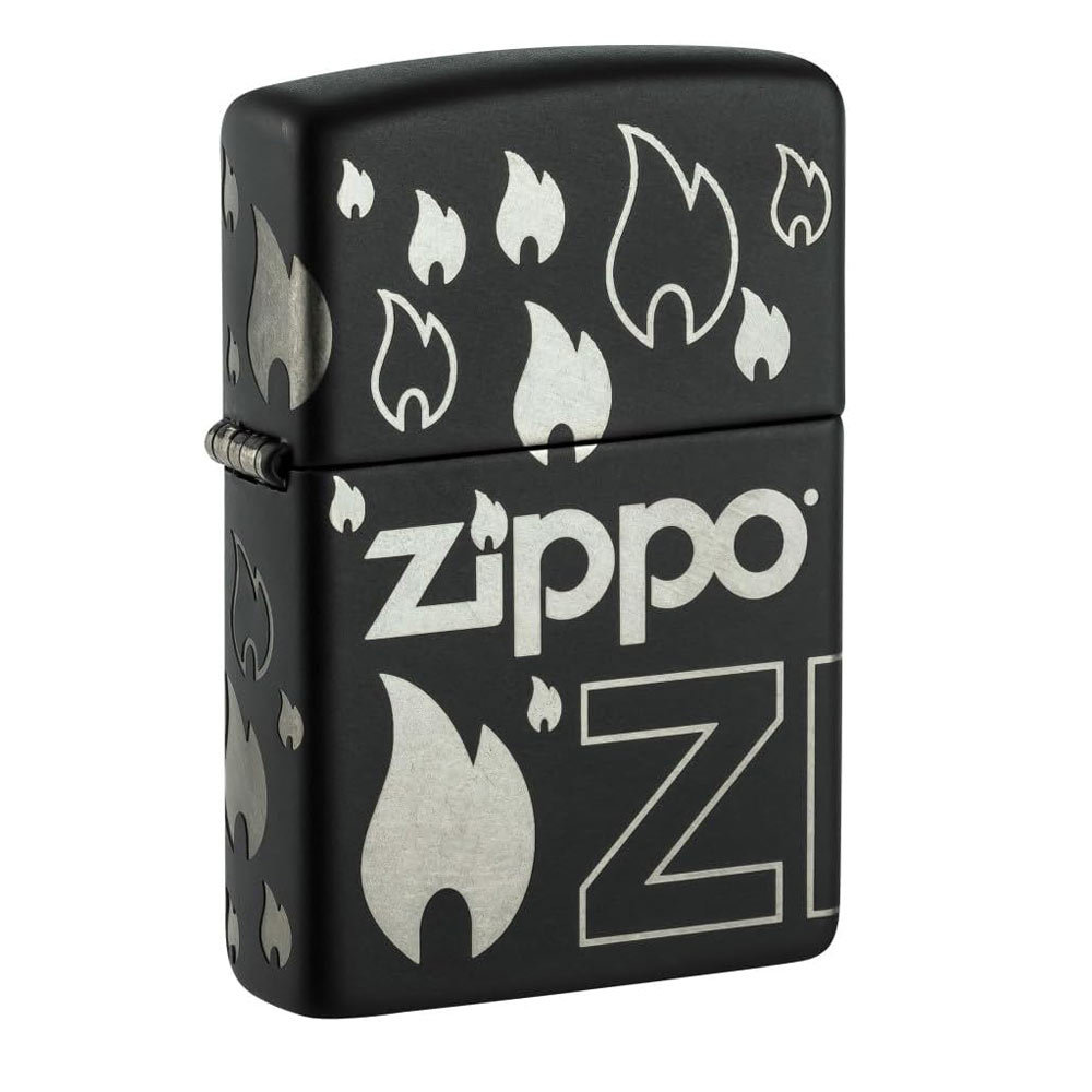 ジッポー オイルライター アメリカ加工 USA 4面レーザー彫刻 ブラックマットジッポデザイン 48908x1本拍卖