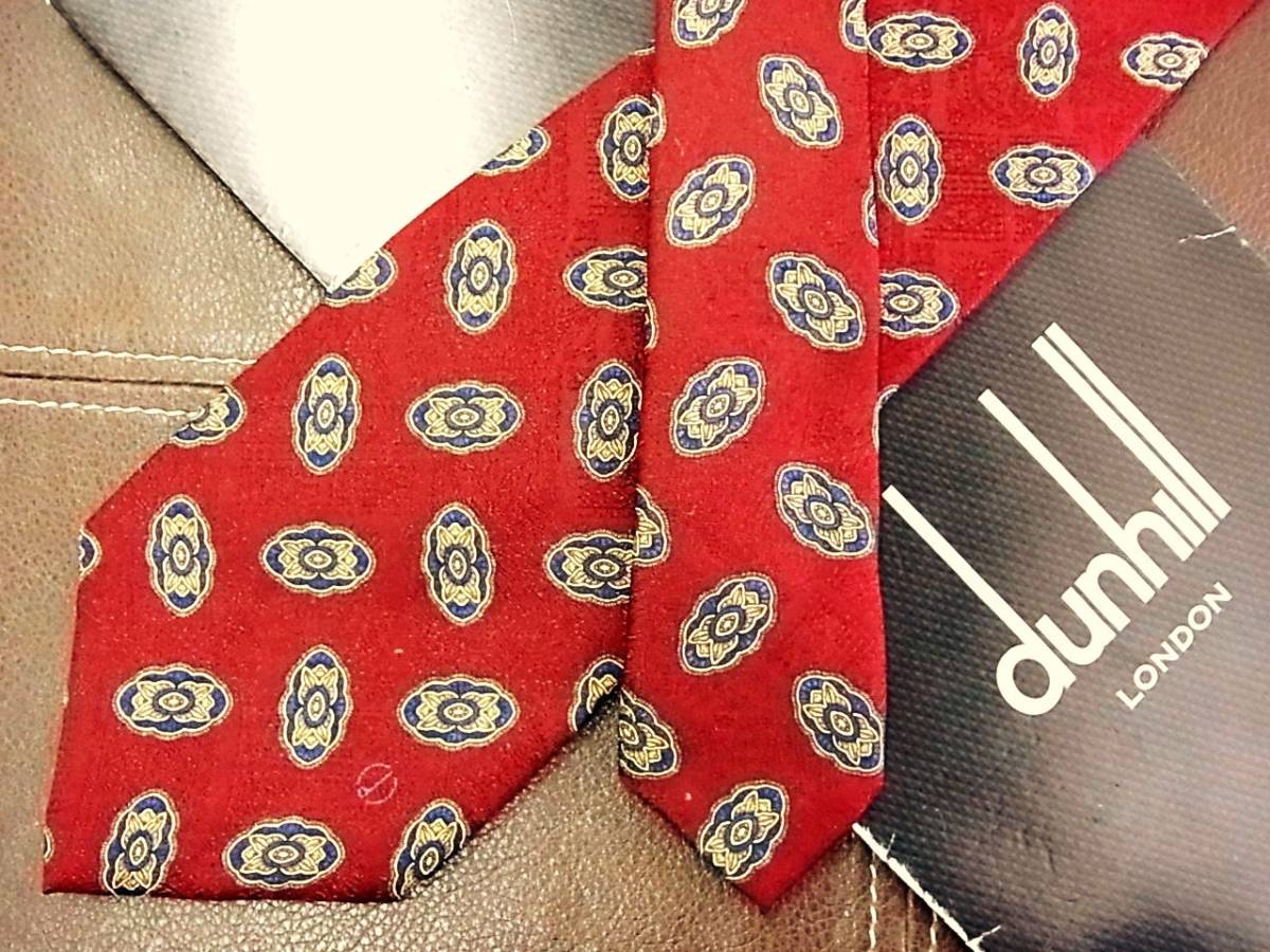 【在庫処分セール】5-9220z◆「花」【dunhill】ダンヒル ネクタイ拍卖
