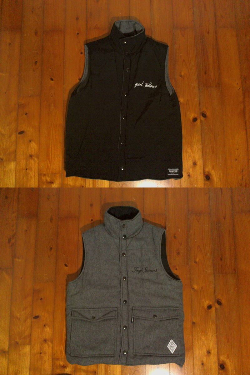 ☆ブレイバー【BRAVER】リバーシブル 中綿ベスト ジャケット 1 グレー 黒 拍卖