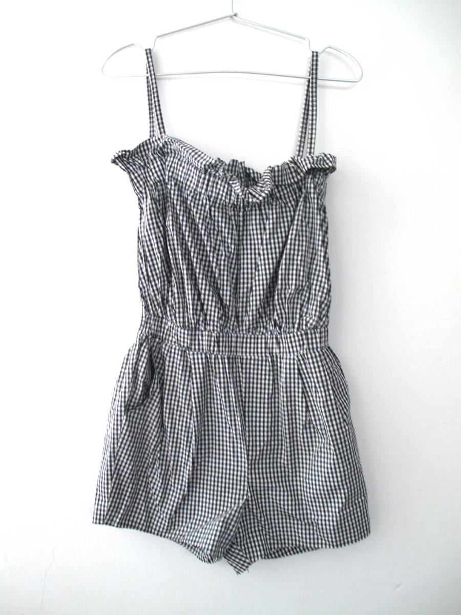 **snidel スナイデル ショートパンツ オールインワン 黒白ギンガムチェック サイズ0 レディース拍卖