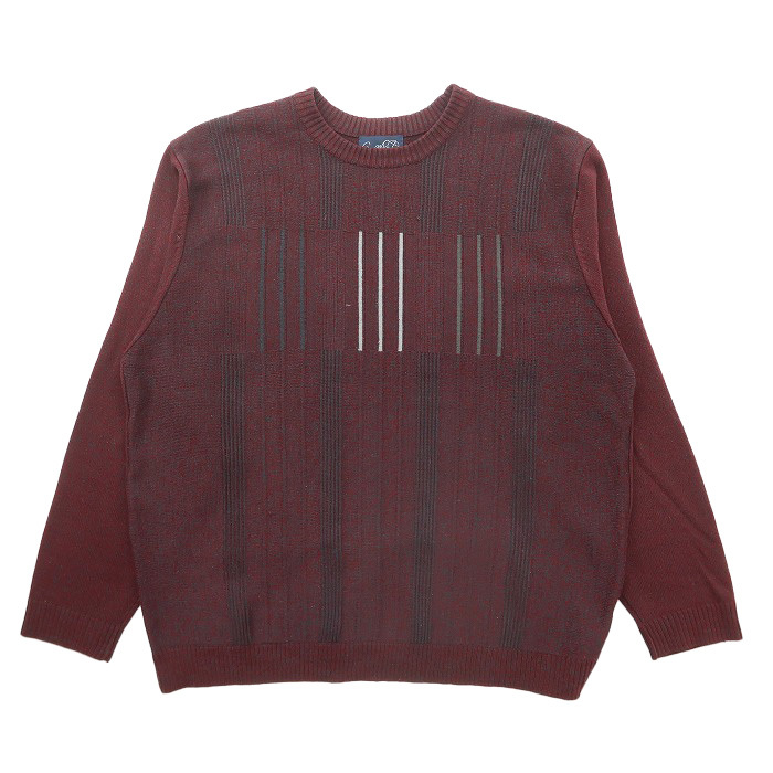 古着 アーノルドパーマー アクリルニット セーター ワインレッドベース サイズ表記:L gd69398拍卖