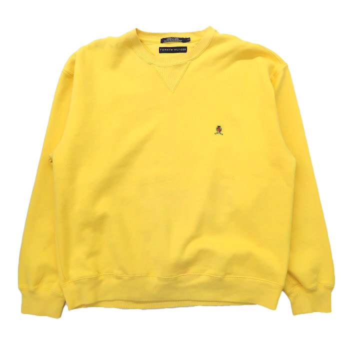 古着 TOMMY トミーヒルフィガー スウェット トレーナー ワンポイント イエロー サイズ表記:L gd70710拍卖