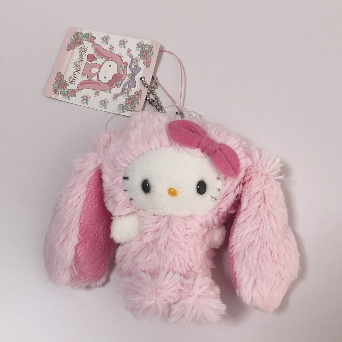 激レア☆ハローキティ☆ロップイヤー 垂れ耳 たれみみ うさぎ マスコット ボールチェーン アニマル ぬいぐるみ ピンク 2011 サンリオ拍卖