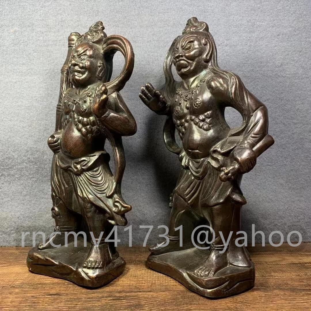 「81SHOP」仁王様 阿形 吽形 阿吽像 仁王像 金剛力士 仏教 守護神 高さ25.5cm拍卖