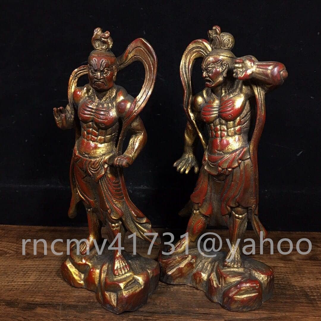 「81SHOP」仏像 金剛力士像 阿吽像 二尊一対 銅器仏像 高さ17cm拍卖