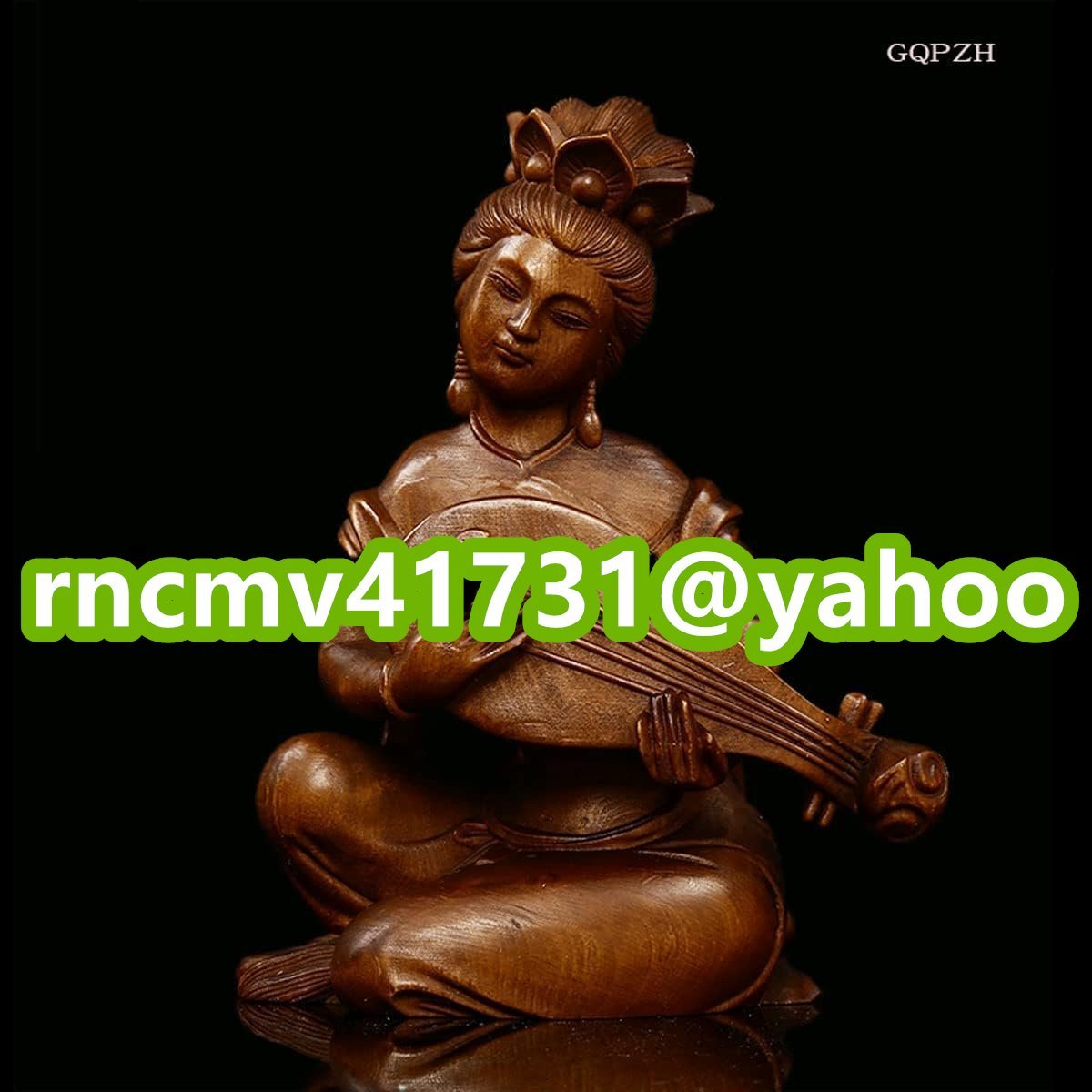 「81SHOP」木彫りの仏像 開運七福神 弁財天 高級天然ツゲ木彫り_仏像 置物 辨財天 仏像 木彫り 七福神 美術品 木製仏像(古美色)拍卖