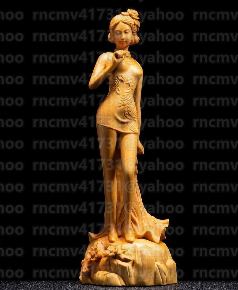 「81SHOP」 高品質 美人立像 美女像 精密彫刻 木彫り 置物拍卖
