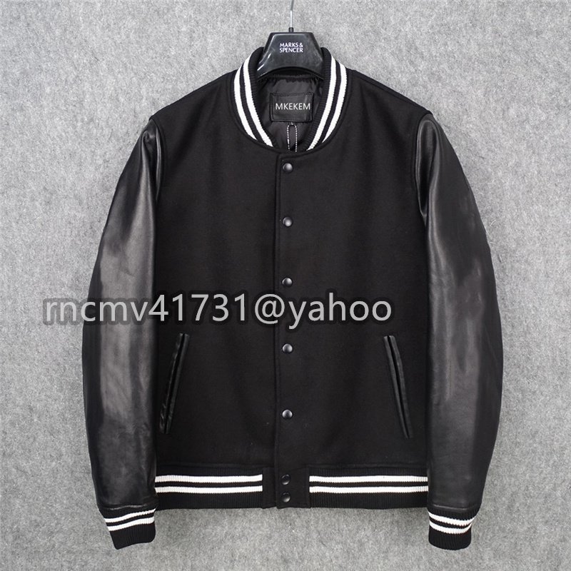 「81SHOP」ヒツジの皮の本革革の毛皮の野球服ショートレザージャケット M~5XL拍卖