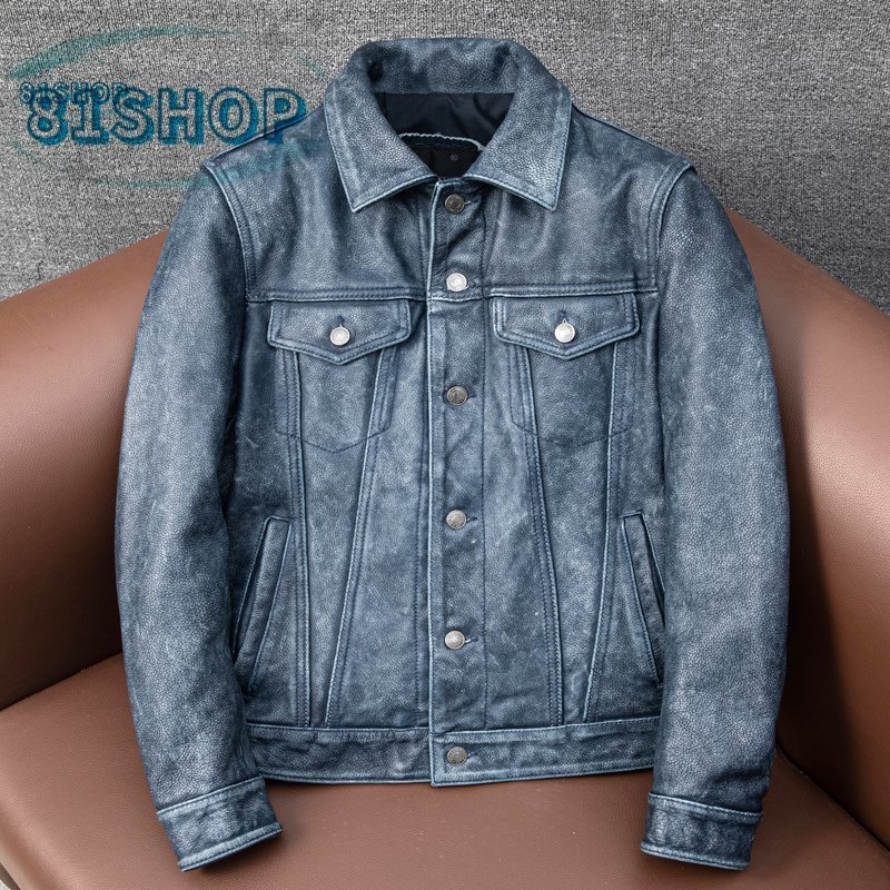 「81SHOP」品質保証 牛革 シングルライダース 本革 革ジャン カウハイド カーコート バイクジャケット メンズファッション S~5XL拍卖