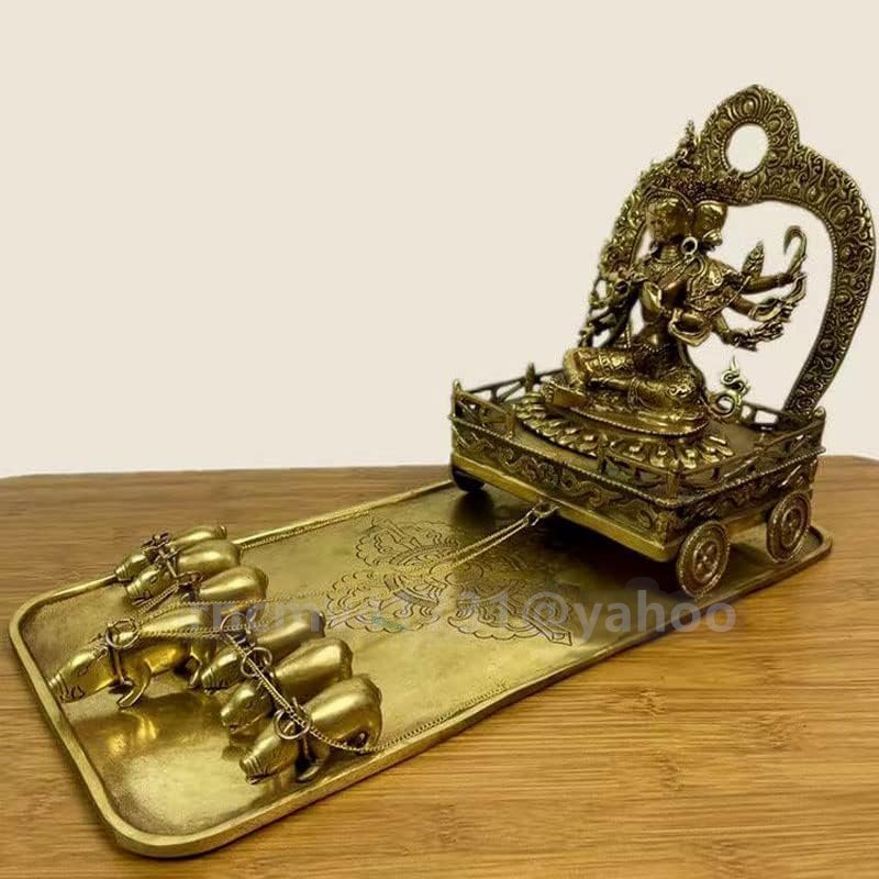 仏像 【摩利支天座像】銅製 守護神 (高さ23 x幅38 x奥行19 cm)拍卖