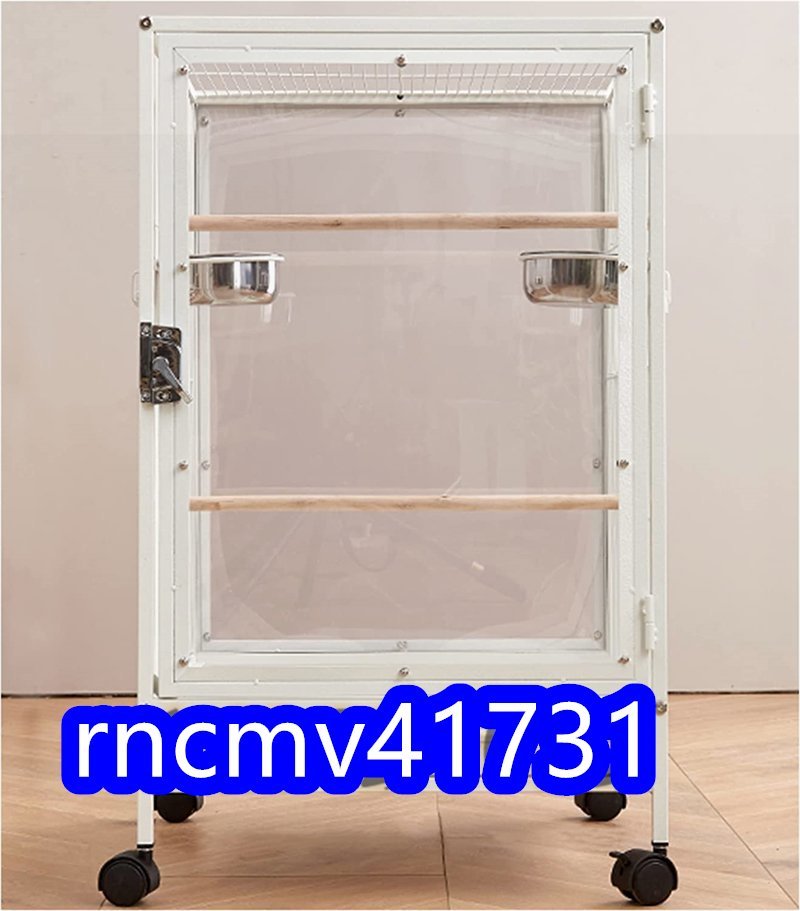 「81SHOP」実用★ クリアアクリル鳥かご 複数飼い大型インコ ケージ セキセイインコゴザクラインコオカメインコ鳥籠 (前後クリアアクリル)拍卖