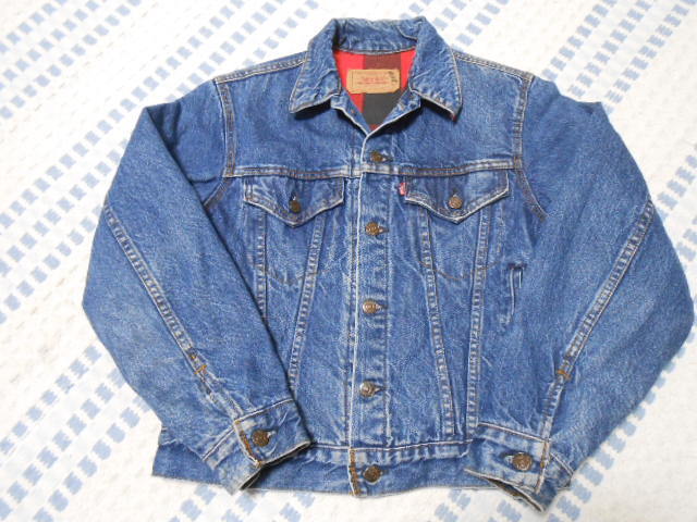USA製!リーバイス 70707-0387 ボーイズ18 黒x赤チェックライナー 70505 501XX アメリカ製 ジージャン デニムジャケット拍卖