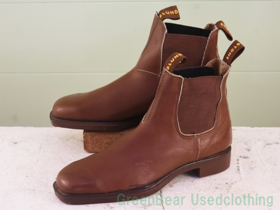 Y304◆オーストラリア製 BLUND STONE ビンテージ サイドゴアブーツ めずらしい形 良い味 茶 ブラウン メンズ 25.5cm拍卖