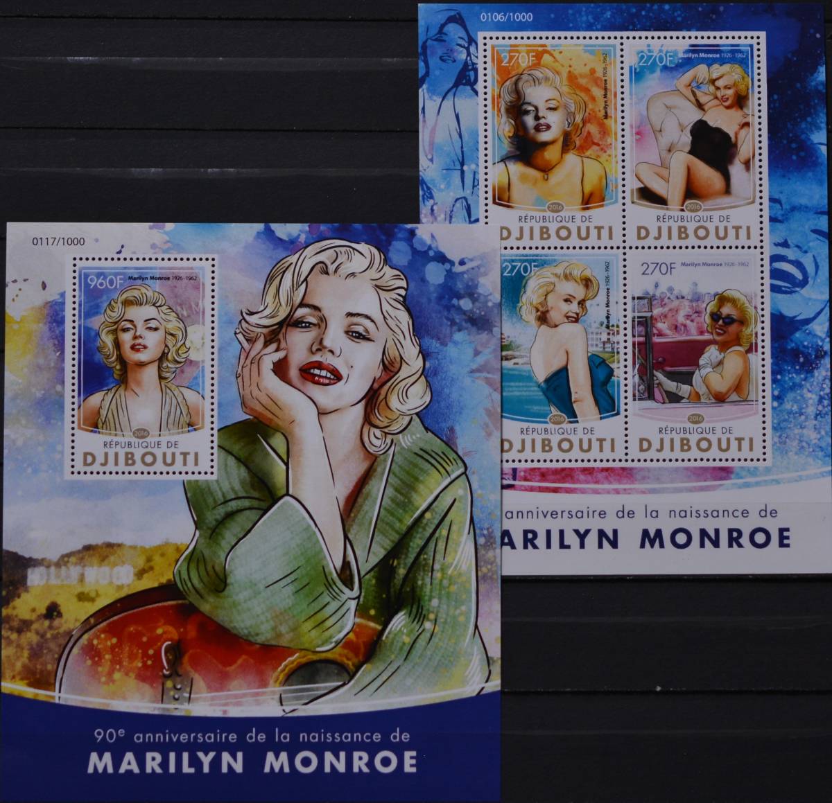 「FP33」ジブチ切手 2016年 マリリンモンロー拍卖