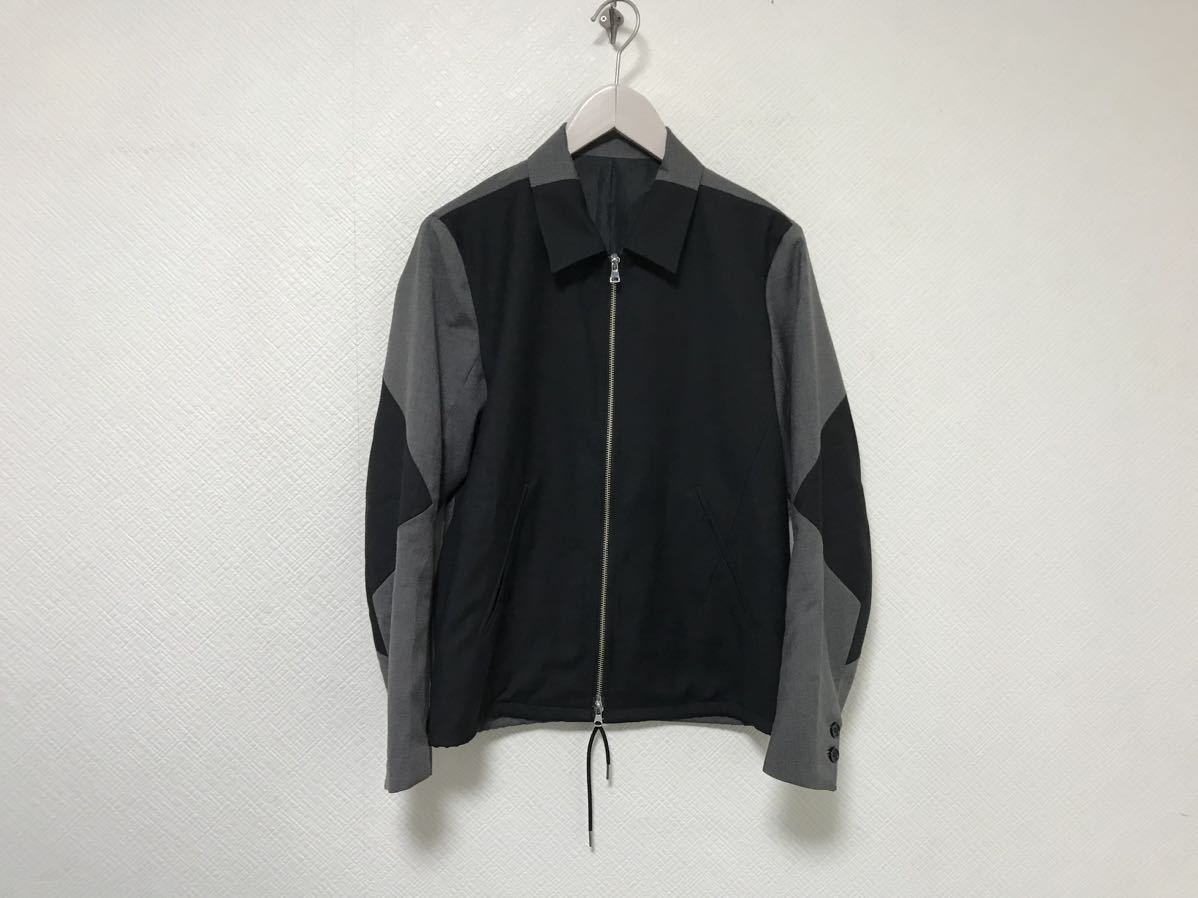 美品本物ステュディオスSTUDIOUSスーツ地デザインモードジャケットメンズサーフアメカジビジネススーツ黒ブラックグレー柄1S日本製拍卖