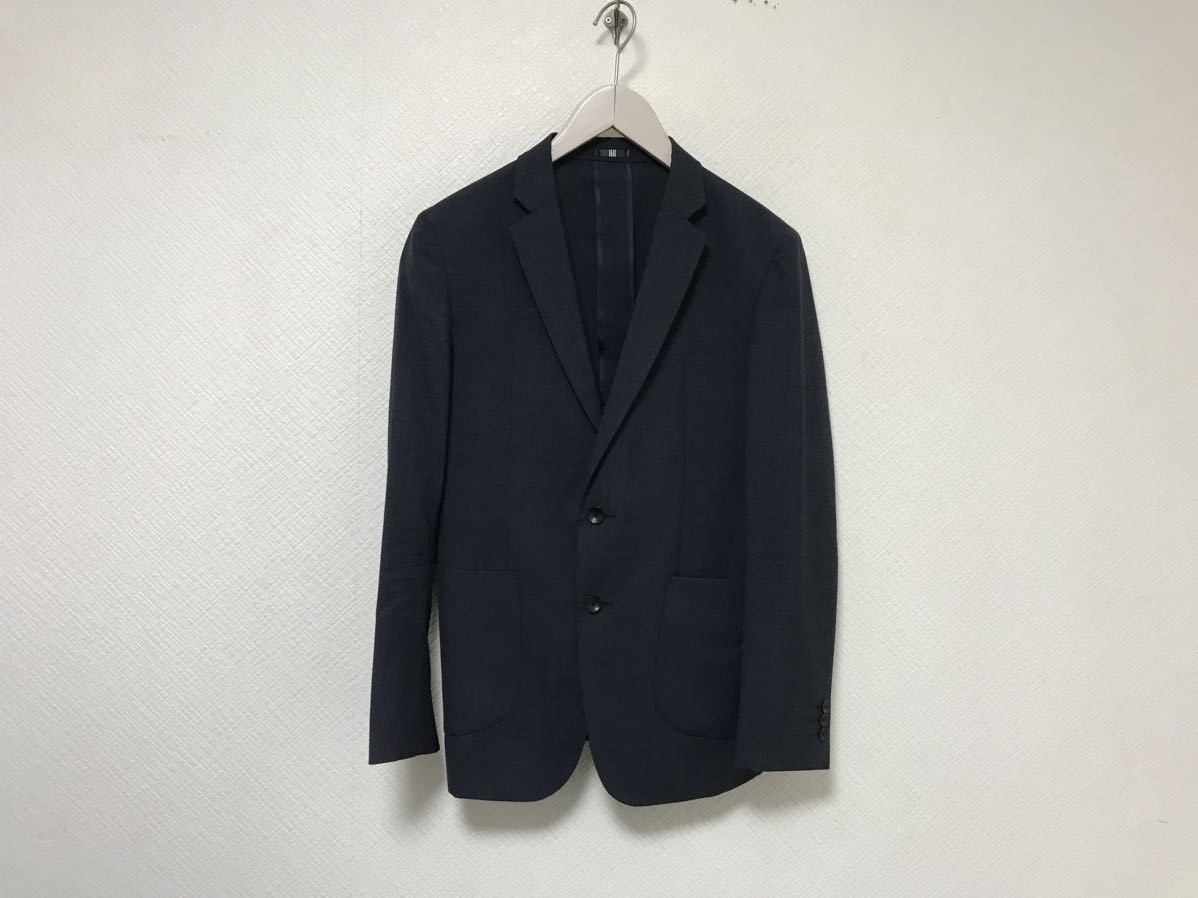 本物スーツセレクトSUITSELECTウールポリテーラードジャケットセットアップスラックスパンツメンズサーフビジネススーツS紺ネイビーA4/165拍卖