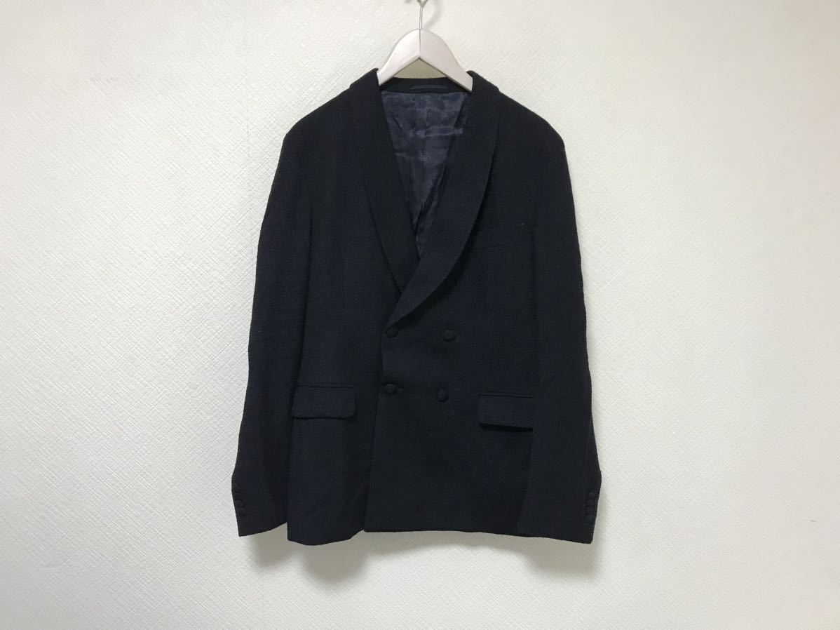 本物ユナイテッドアローズUNITEDARROWS DistrictウールテーラードダブルジャケットメンズサーフワークビジネススーツL紺ネイビー48日本製拍卖