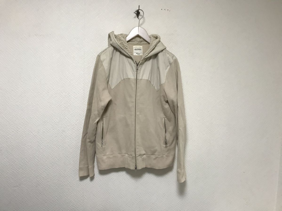 本物ブライトンBRAITONEコットン長袖ジップボア裏起毛パーカーメンズサーフアメカジミリタリーワーク日本製Mベージュ拍卖