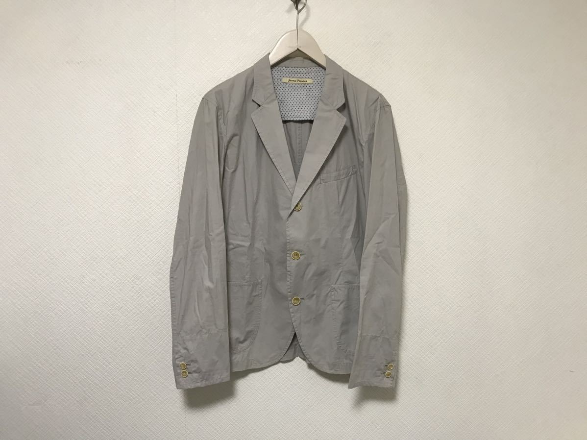 本物ジャーナルスタンダードJOUNALSTANDARDコットンテーラードジャケットミリタリーサーフアメカジワークビジネススーツメンズLグレー拍卖