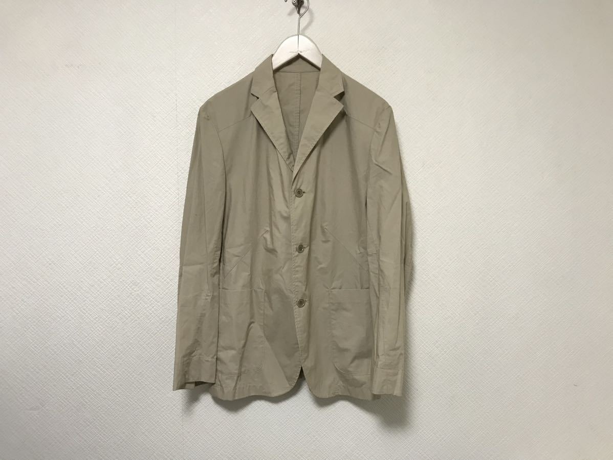 本物コムサデモードCOMMECADUMODEコットンテーラードジャケットミリタリーサーフアメカジワークビジネススーツメンズ2Mベージュ日本製拍卖
