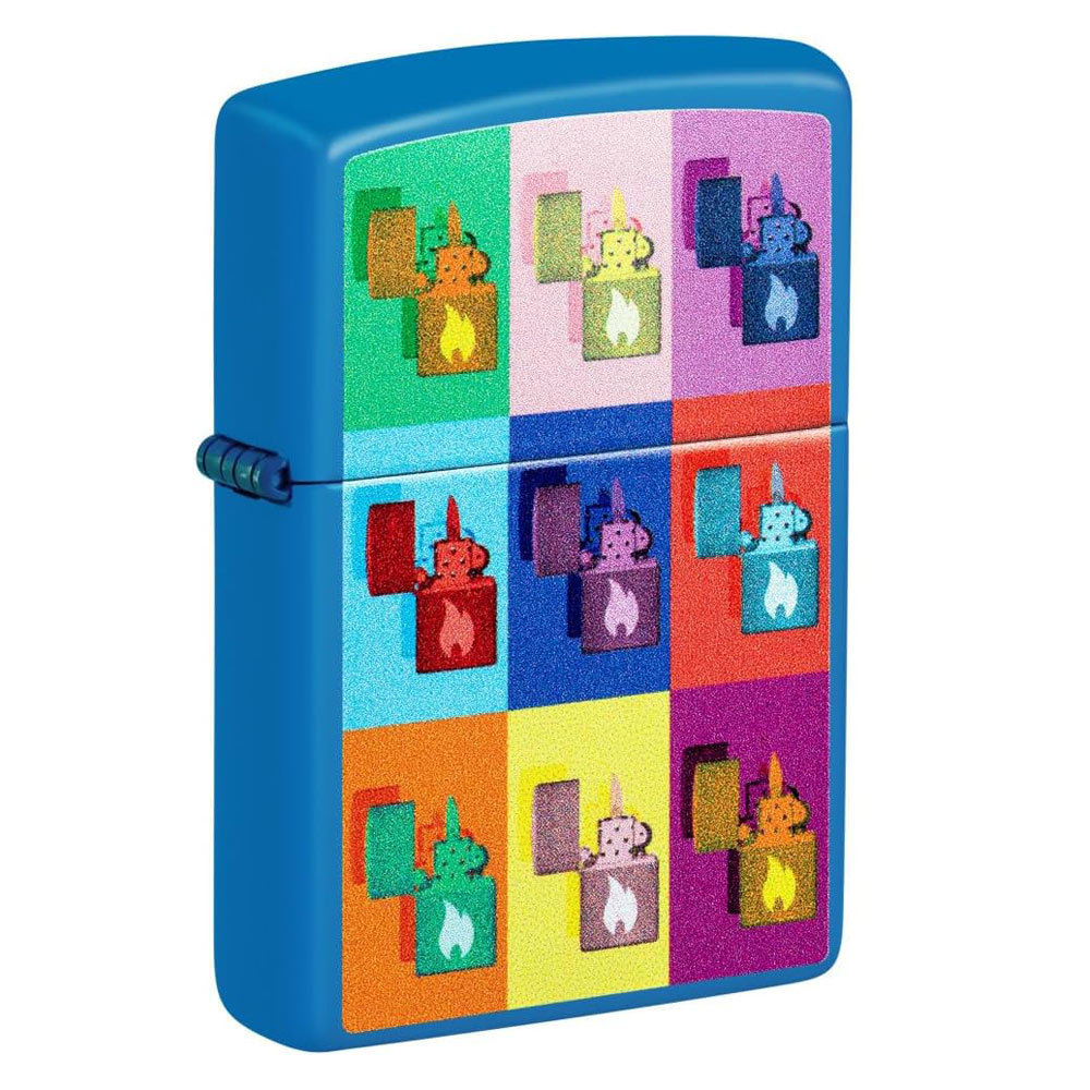 ジッポー オイルライター アメリカ加工 USA スカイブルーマット ポップアートジッポデザイン 48722x1本/送料無料拍卖