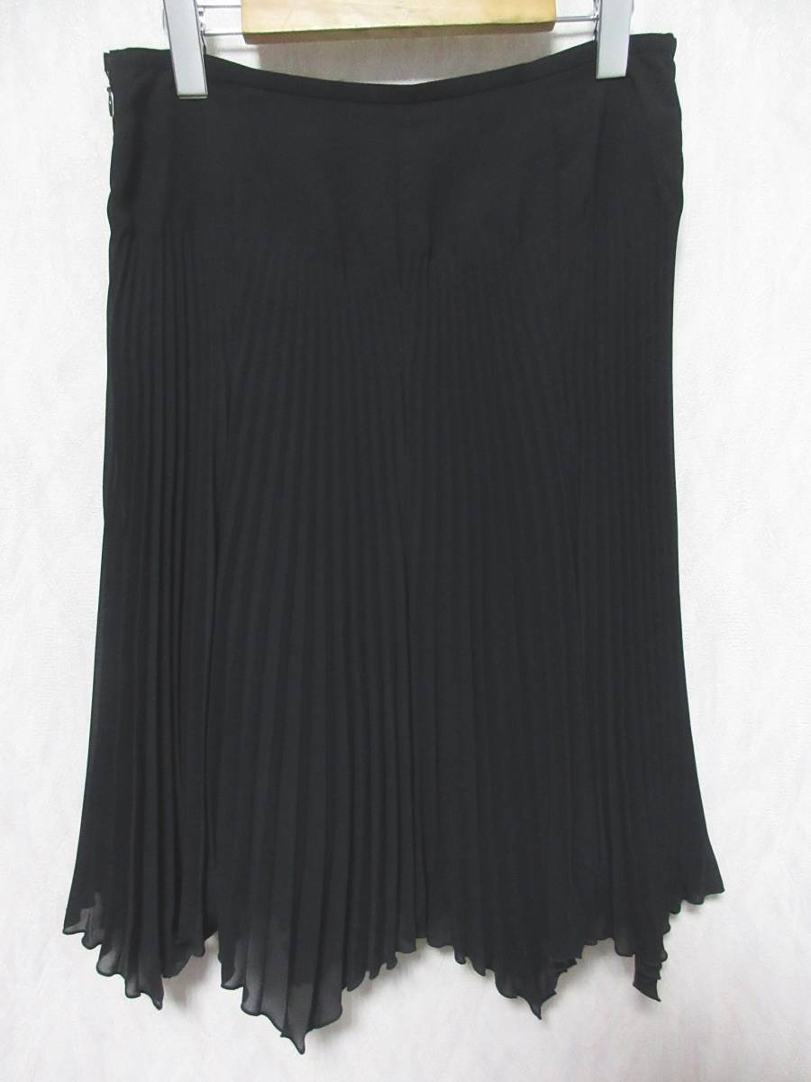 SPECCHIO スペッチオ プリーツスカート 膝丈 レディース 44 大きいサイズ 黒 irmri yg4949拍卖