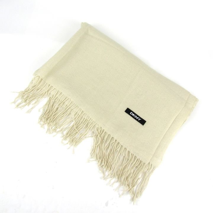 ダナキャラン マフラー ストール 無地 フリンジ 薄手 ブランド 小物 レディース ベージュ Donna Karan拍卖