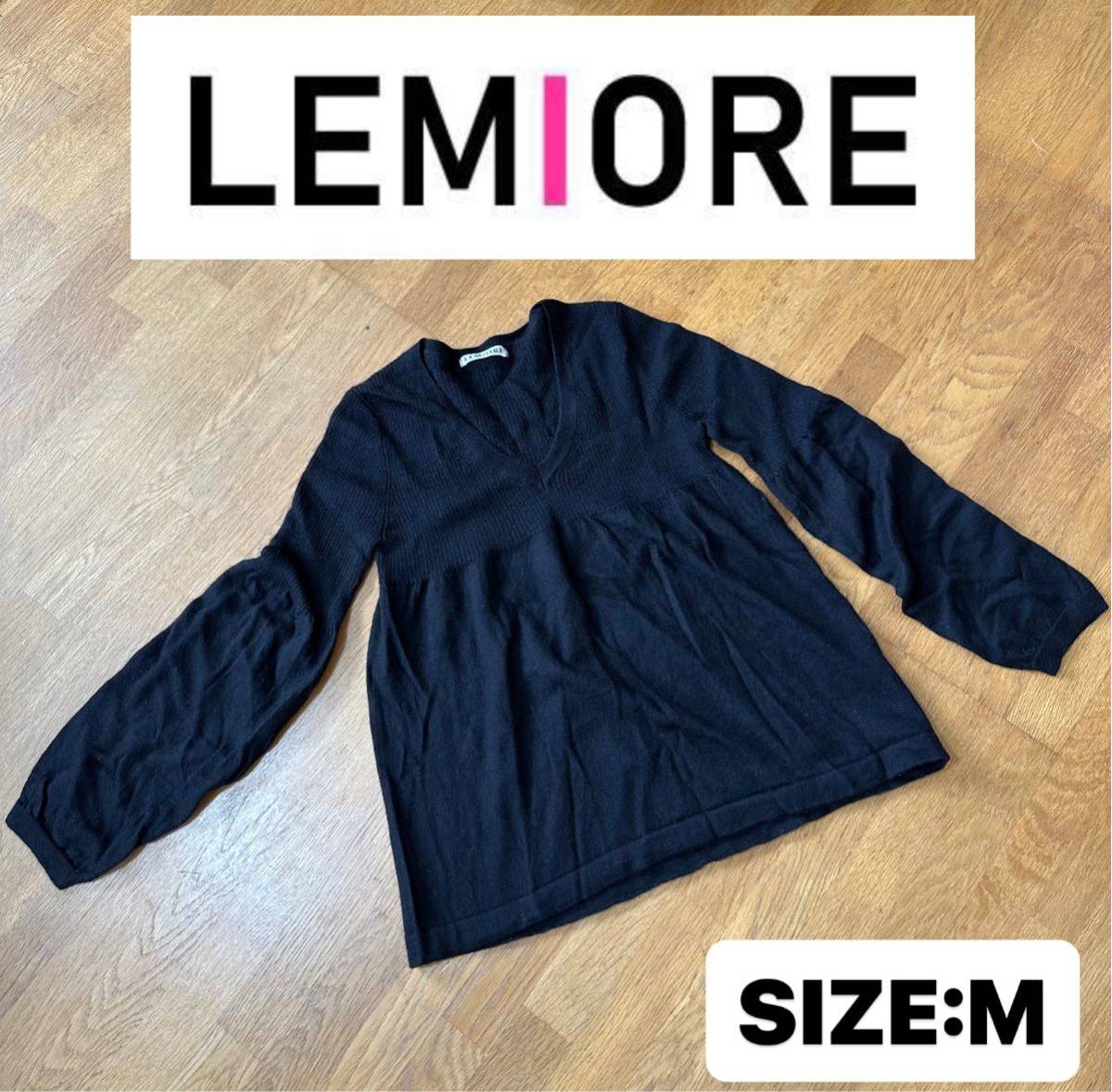 LEMIORE リブ切替 ニット トップス Vネック Mサイズ拍卖
