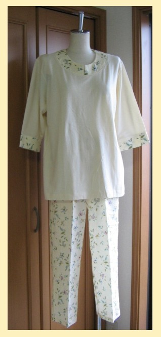 ◆ミントン◆ワコール 5~6分袖パジャマ・イエローM◆拍卖