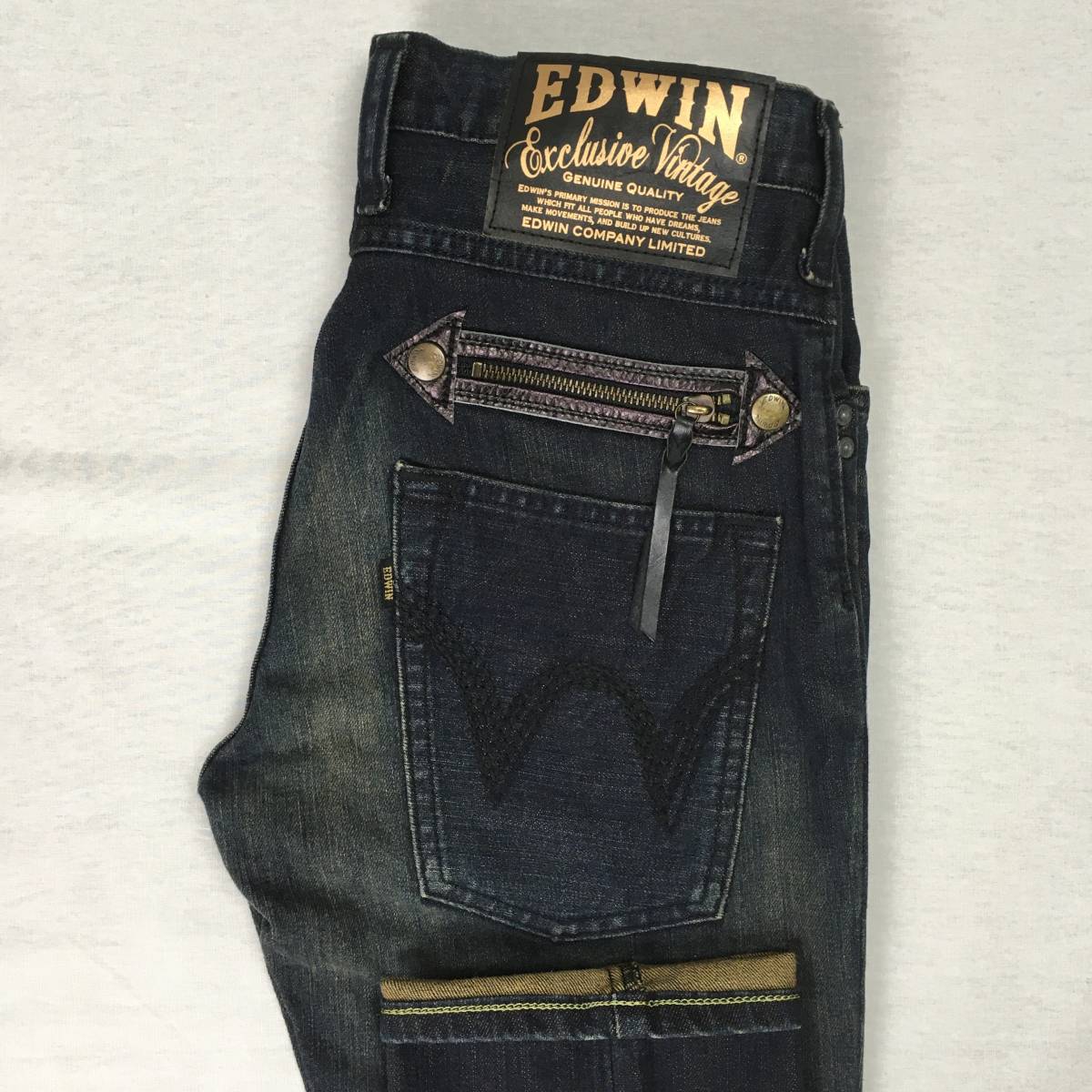 EDWIN エドウィン 4559 EXCLUSIVE VINTAGE W28 クロップド ストレッチ デニム ジップフライ拍卖