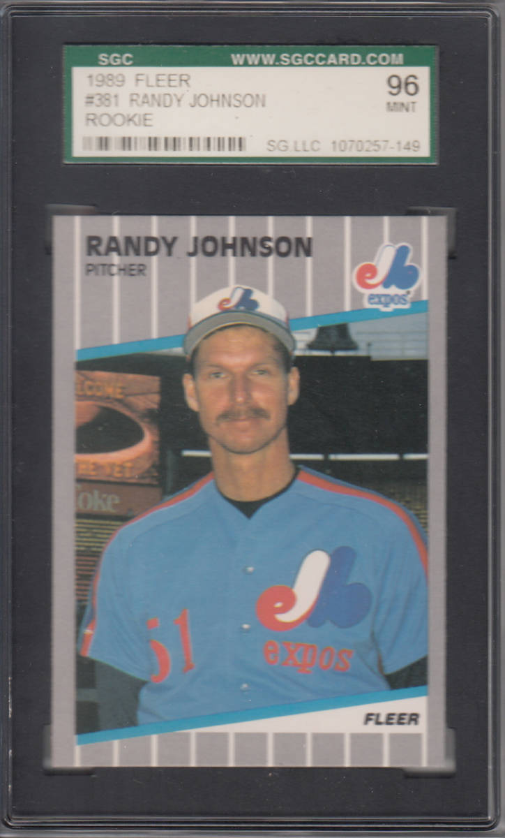 1989 FLEER 'RANDY JOHNSON' ROOKIE SGC MINT 96 鑑定カード拍卖