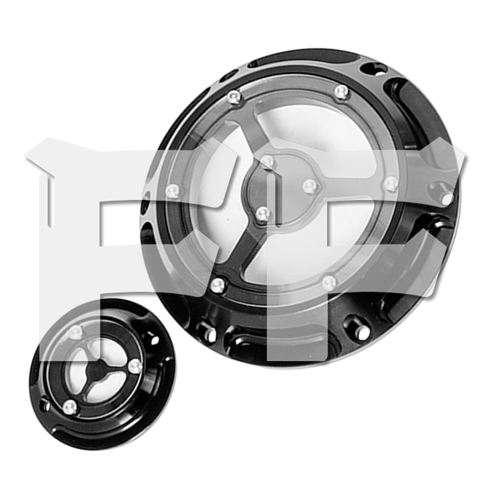 送料無料● ハーレー スポーツスター XL 883 1200 2004~2017年 CNC 6穴 エンジンカバー ダービーカバー タイマーカバー 半透明拍卖