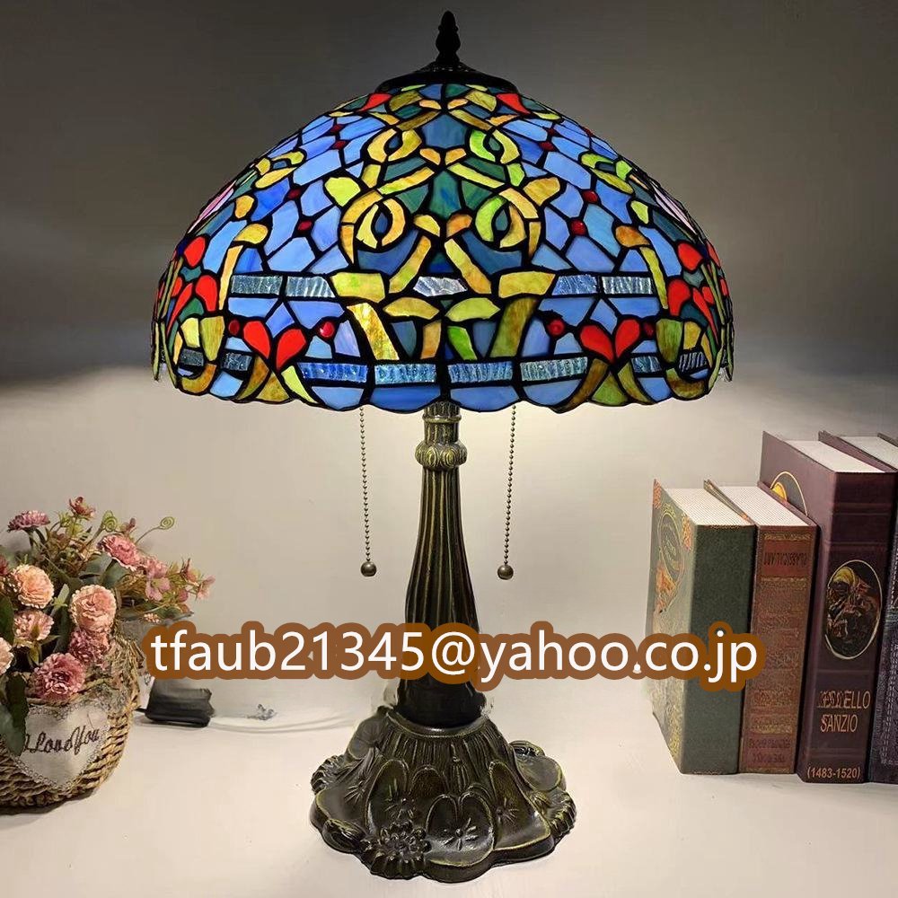 テーブルスタンド ステンドランプ ステンドグラス 花柄 照明 ランプ レトロな雰囲気 ティファニー技法 室内装飾拍卖