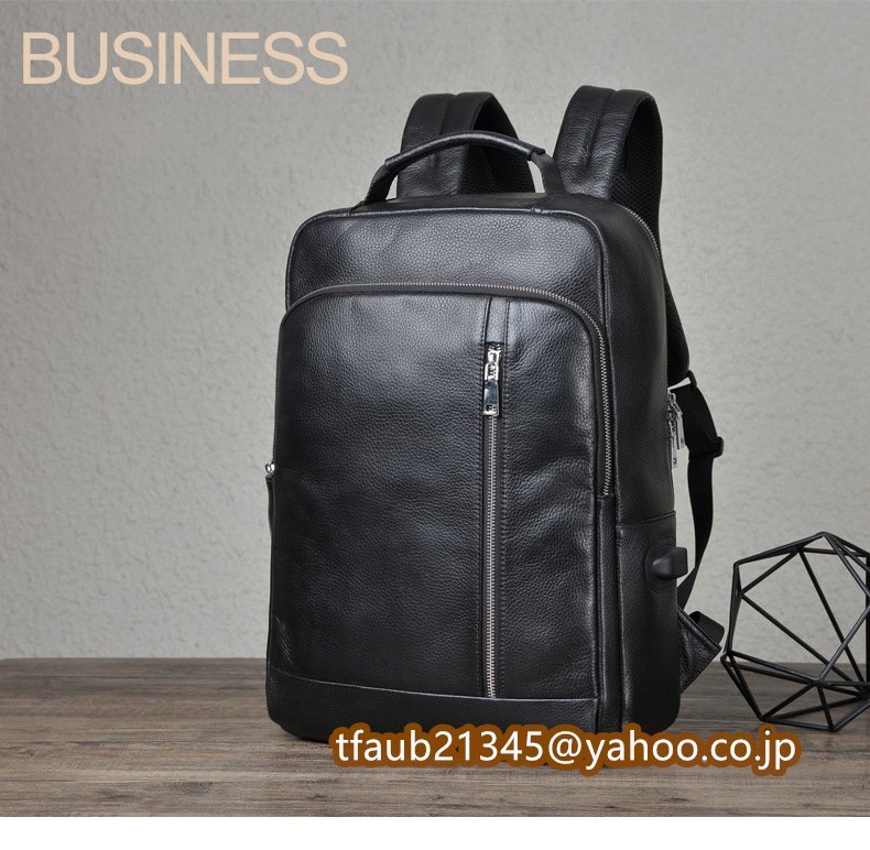 メンズパック本革 2way バックパック 革 リュックサック ビジネスリュック レザー 防水 大容量 A4対応 通勤通学 出張 旅行 通気性 ブラック拍卖