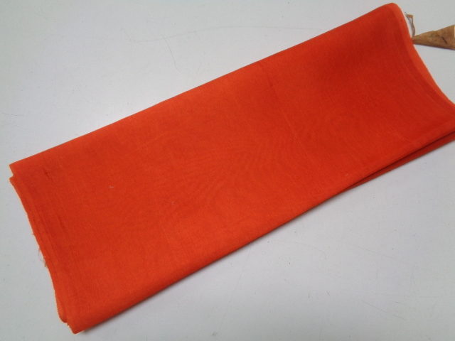 d511-60 裏地 正絹 朱 生地 はぎれ 洗い張り済み リメイク 手芸 長期保管品拍卖