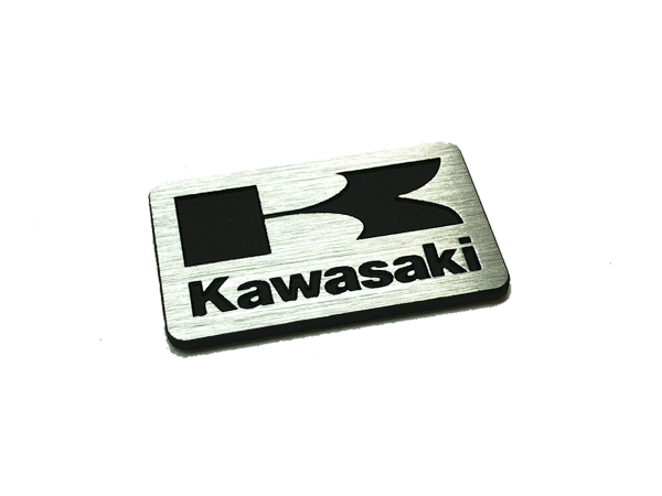 カワサキ純正 Kマーク アルミシール エンブレム シルバープレート 黒文字拍卖