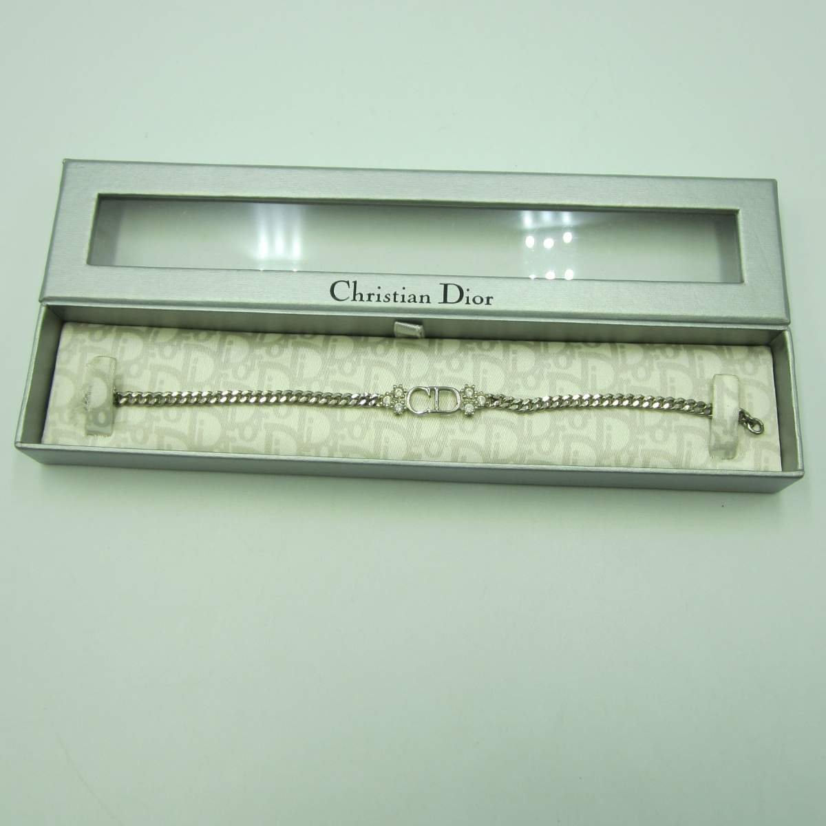 Dior ブレスレット <アクセサリー>CD ロゴ ラインストーン ディオール シルバー レディース ブランド拍卖