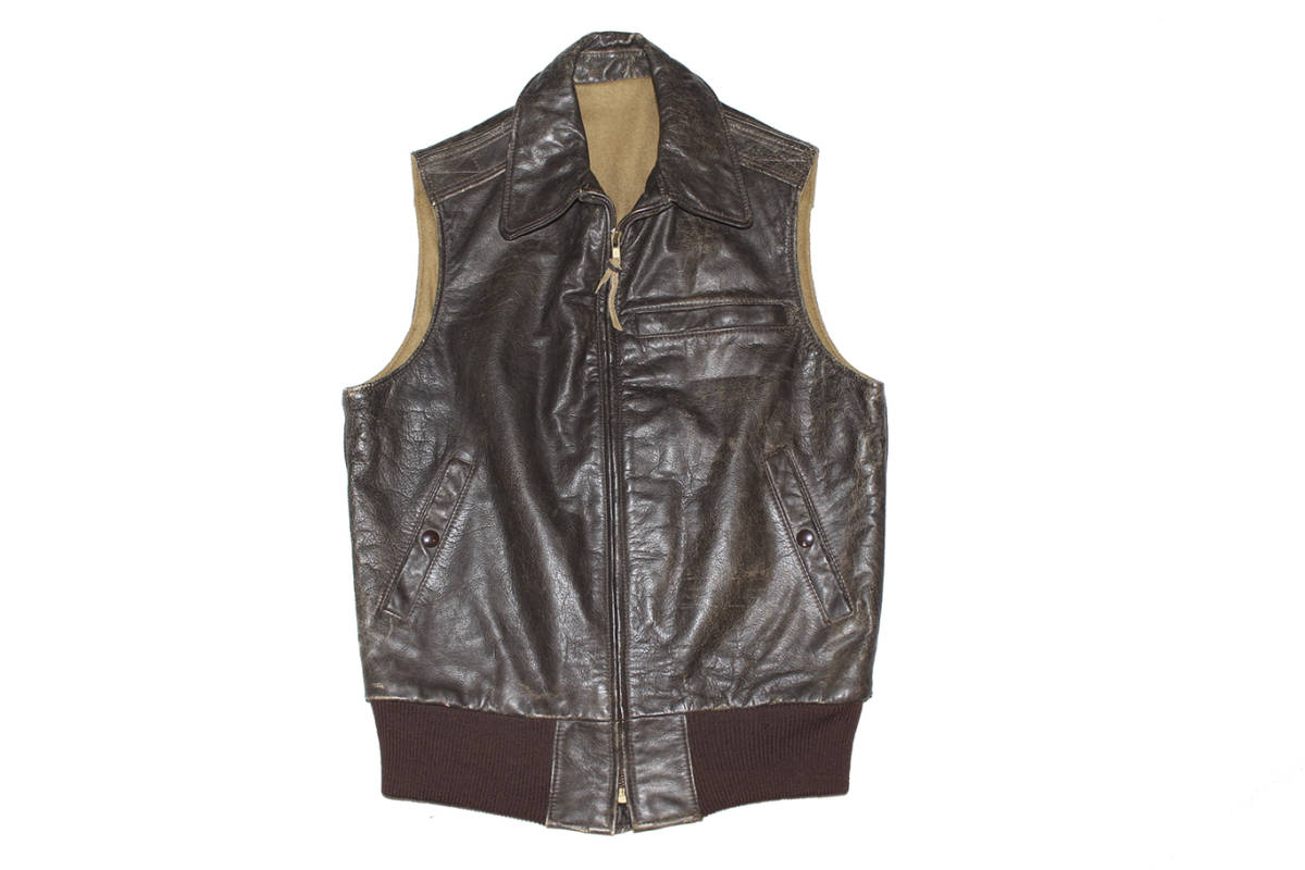 80’S BANANA REPUBLIC LEATHER VEST SIZE S バナナリパブリック レザーベスト拍卖