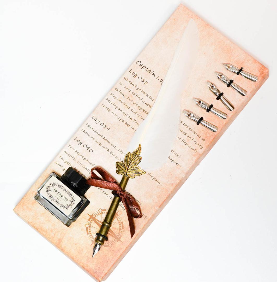 羽ペン アンティーク 羽根ペン 羽毛ペン ハリーポッター 30㎝ 白簡易【現物撮影】拍卖